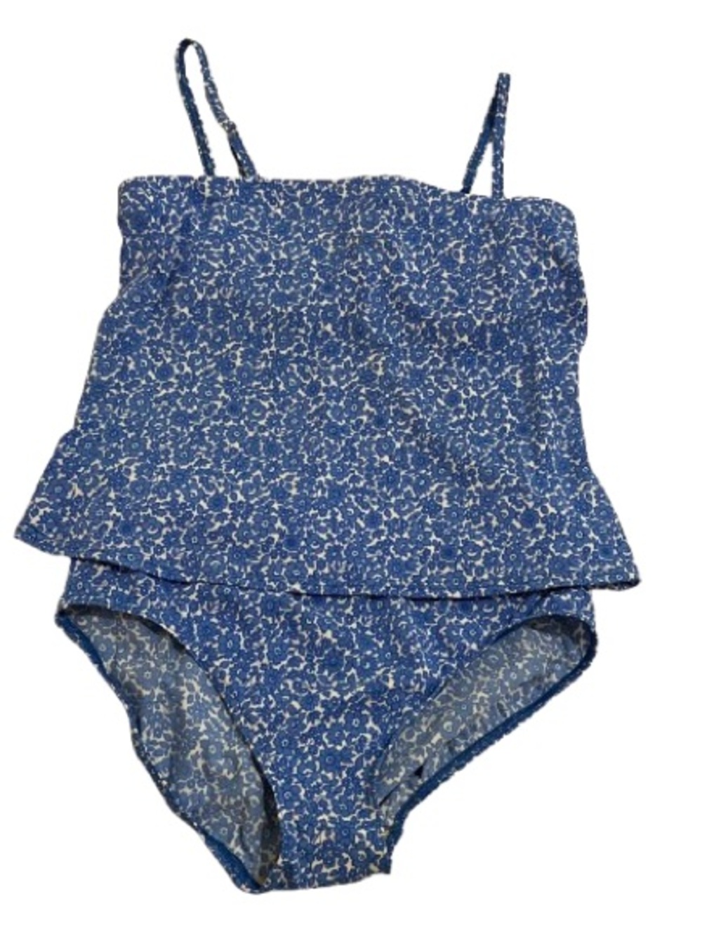 Lands' End Periwinkle Blue Floral Tankini Two-Piece New Sz 12 Womens